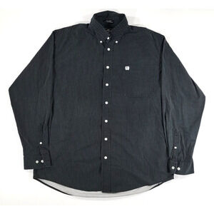 Cinch Men’s Large Black Micro Dot Western Shirt Long Sleeve Button Front